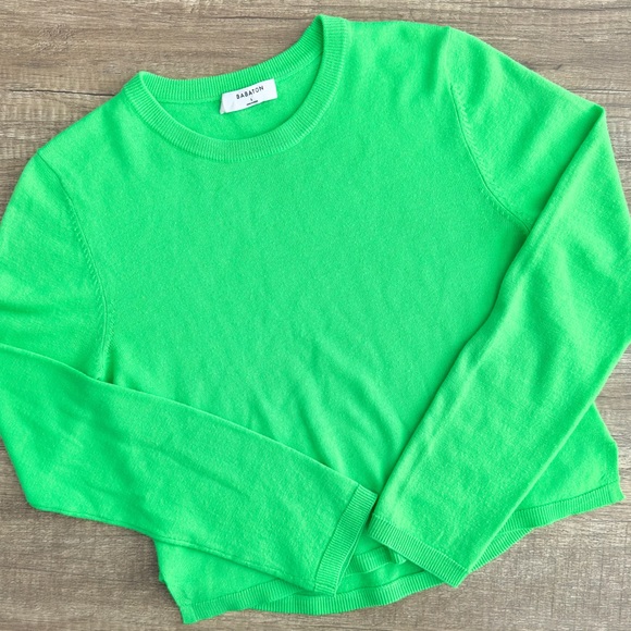 BABATON - Nathaniel Cropped Sweater Fluro Lime Green - Picture 1 of 7